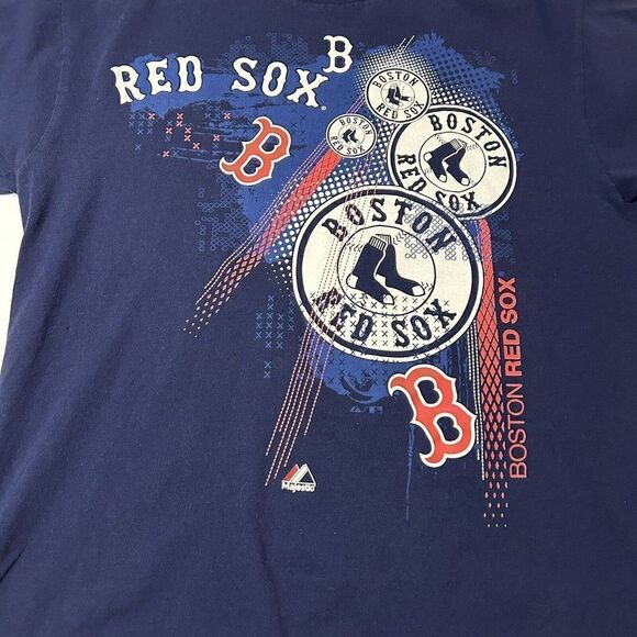 Majestic Man Boston Red Sox Graphic T-Shirt Short Sleeve Blue Large - Picture 3 of 6